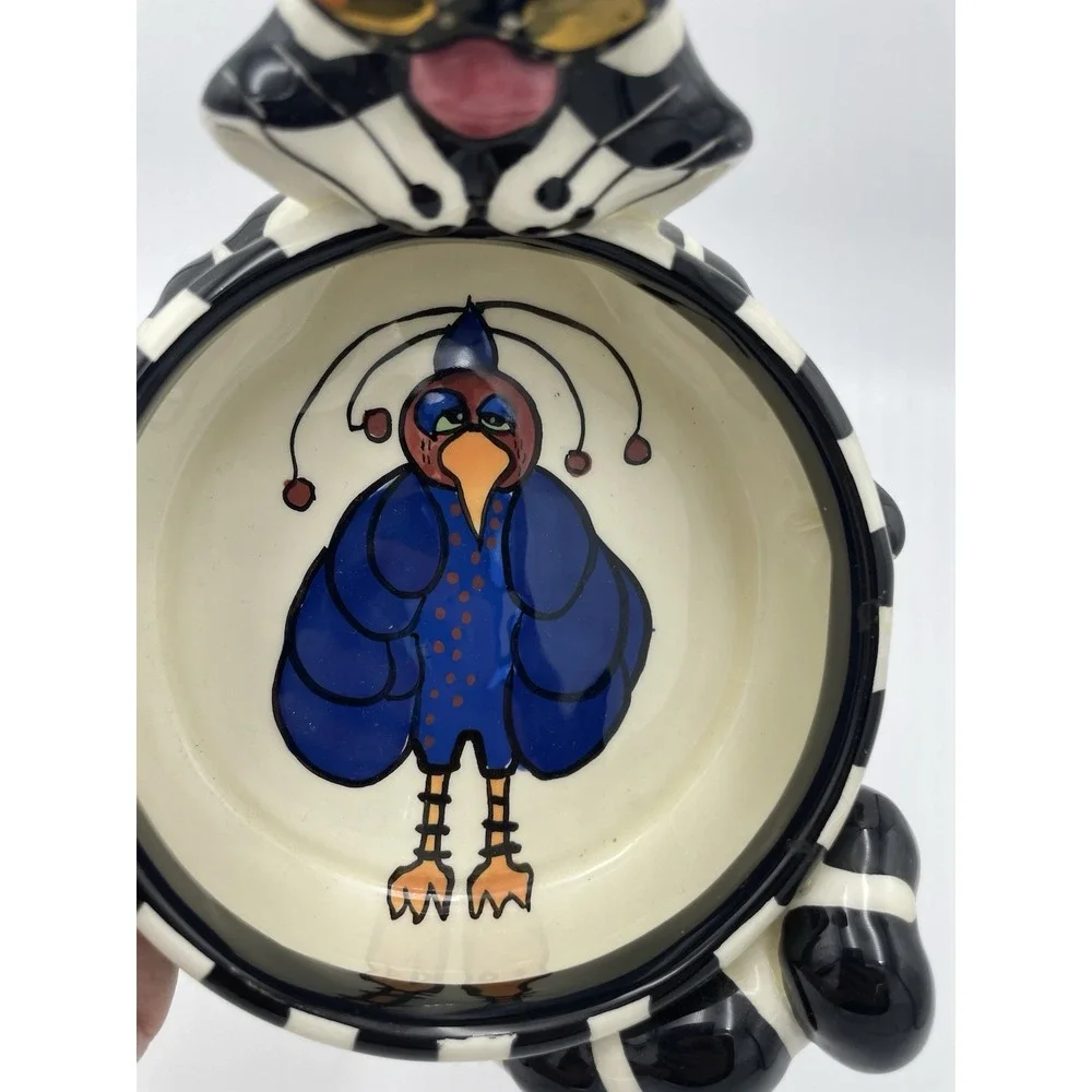 SWAK  Lynda Corneille Clancy the Cat Ceramic Bowl Dish Unique Collectible Signed